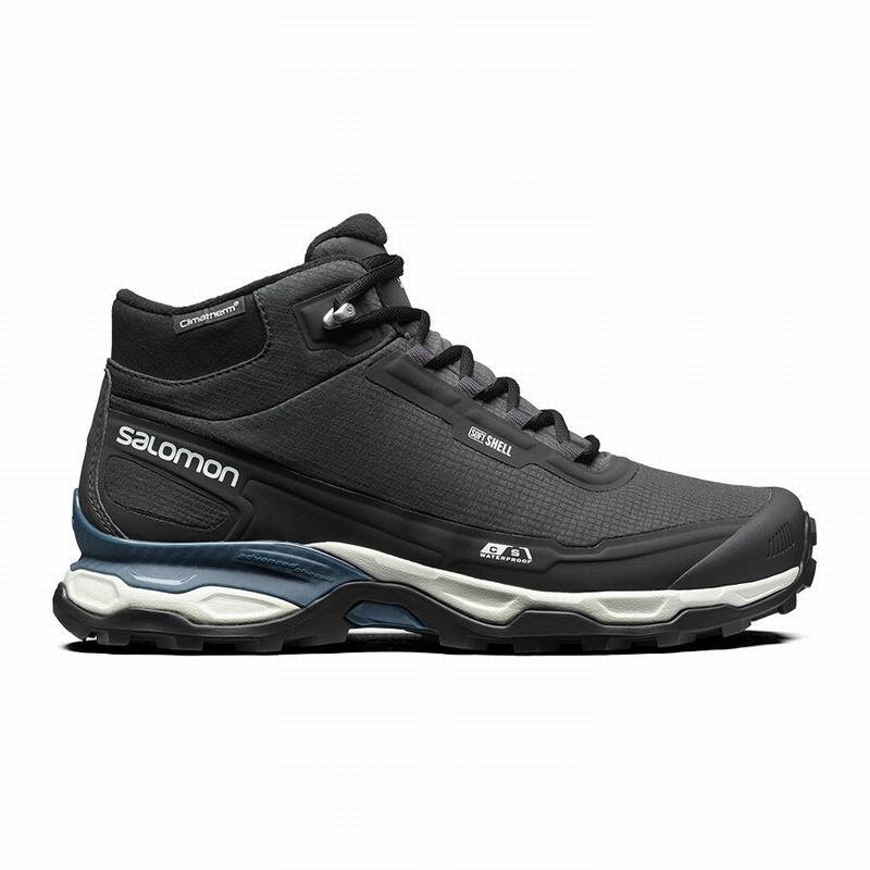 Salomon Israel SHELTER CSWP ADVANCED - Mens Trail Running Shoes - Black/Blue (DJKS-58169)